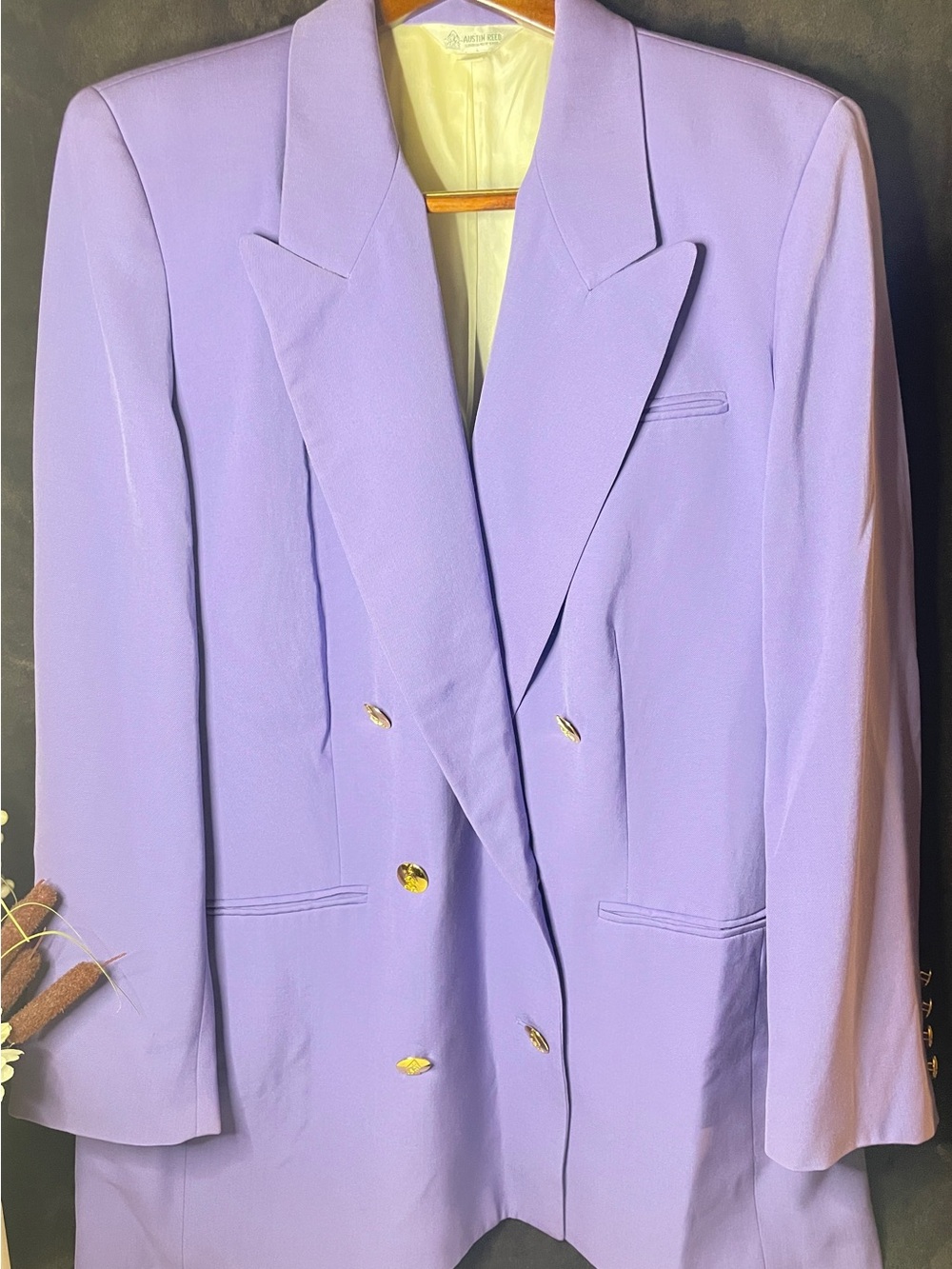 RARE!!Vintage Austin Reed Double Breasted 100% Worsted Wool Blazer Size-14W